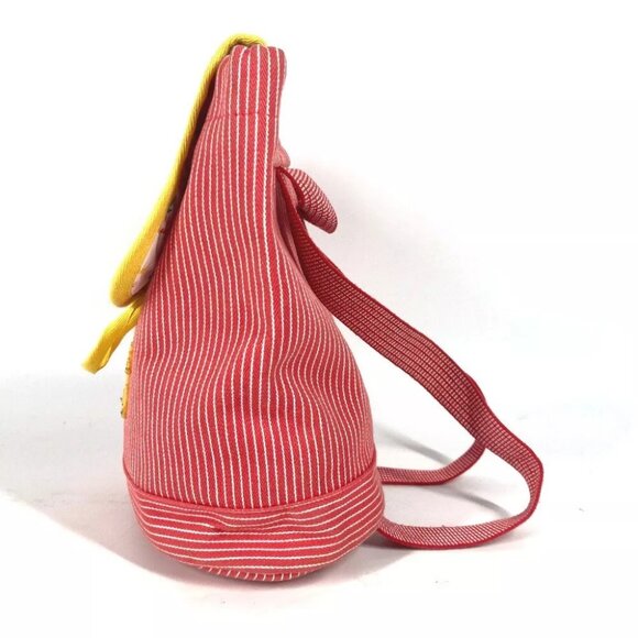 HERMES Sheval Horse Stripe Caval backpack kids bag Backpack Canvas Red/yellow - Picture 10 of 13